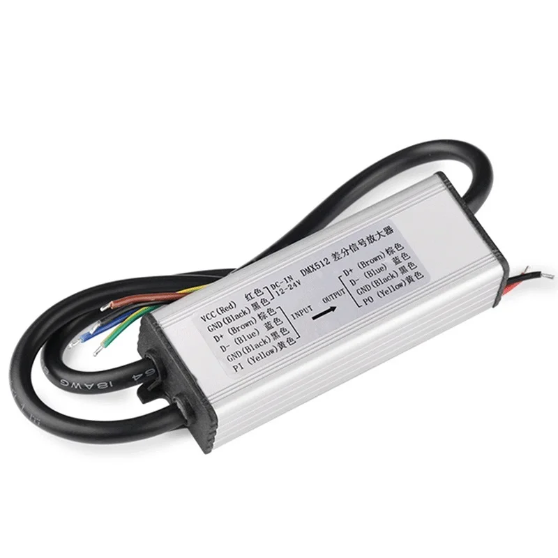 DC12V DC24V RGBIC RGBWIC WS2812B WS2811 Led Strip Light Signal Extender IP65 Waterproof DMX DMX512 TTL SPI Signal Amplifier
