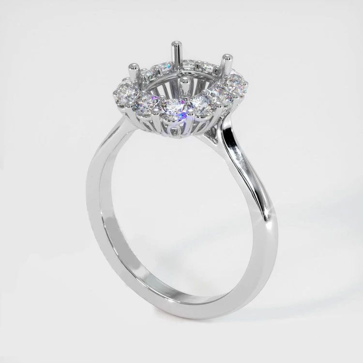 Wholesale Real 10K 14K 18K Solid Gold Halo Semi Mounting Rings 925 Silver Empty Engagement Ring Setting Without Diamond Stones