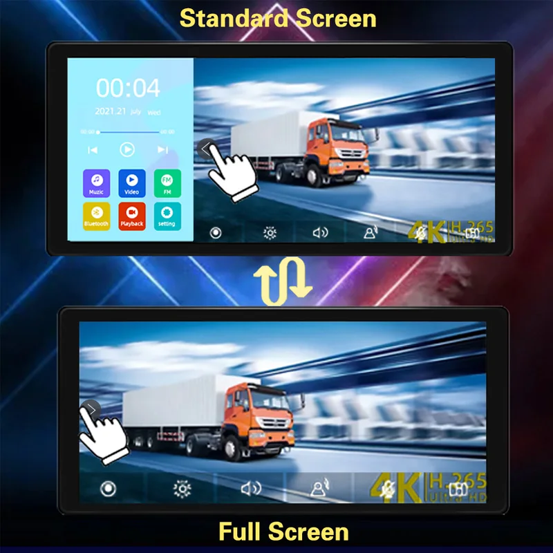 IPS GPS touch screen smart car 10.1 inch 4 channels car camera dash cam dvr rearview mirror truck car monitor