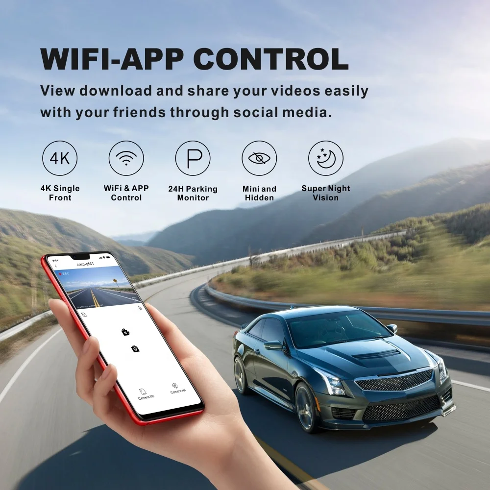 Новое поступление Автомобильный видеорегистратор Wi-Fi 1 47 дюймов IPS-камера с тройным объективом 1080p/широкоугольный/тире