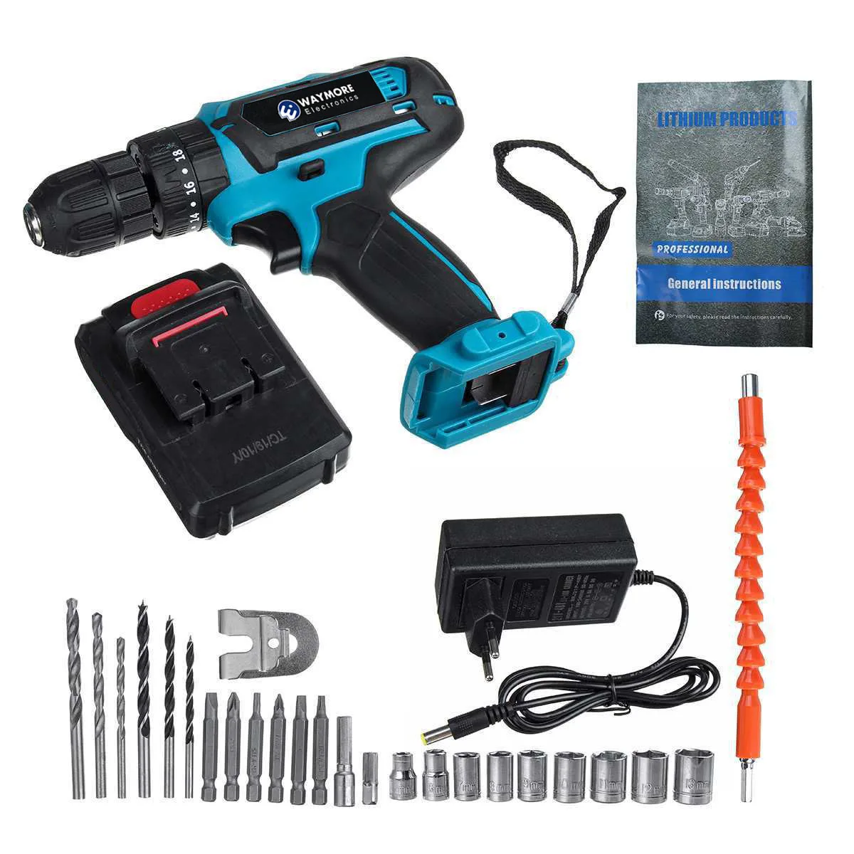 Power Hammer Drills 28V Battery Drill Hammer Machine Screwdriver 2 Speed Cordless Hammer Drill Driver 40n.m