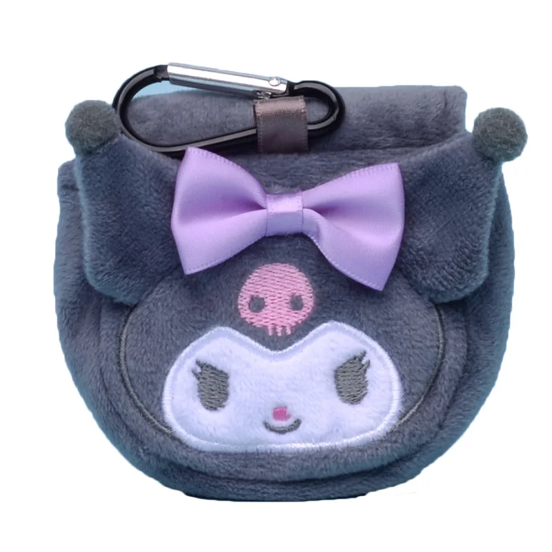 DHF милый Sanrioed Kuromi Cinnamoroll Melody круглая сумка для хранения наушников плюшевый чехол совместим девочек Подарки