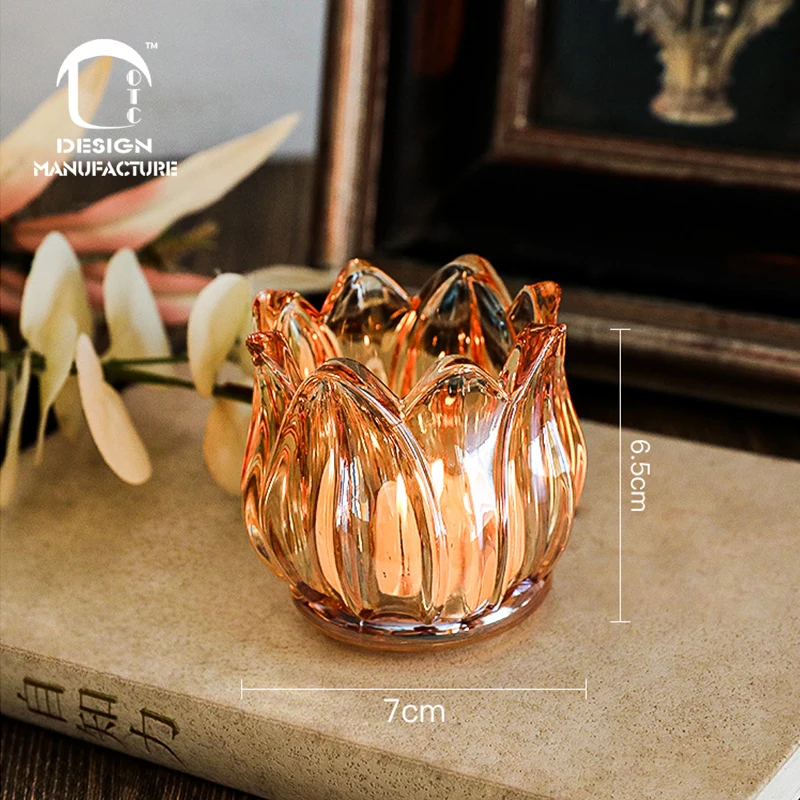 Simple Modern tulip glass candle holder wedding acrylic candle holders cheap wedding decoration table centerpiece