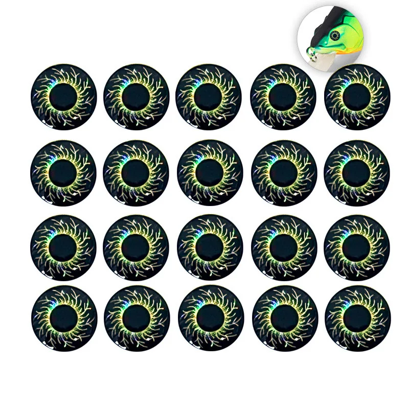 Fishing Lure Eyes 3mm-12mm 4D Realistic Artificial Fish Eyes Fly Tying Eyes For DIY Making Kit Holographic Fishing Accessories