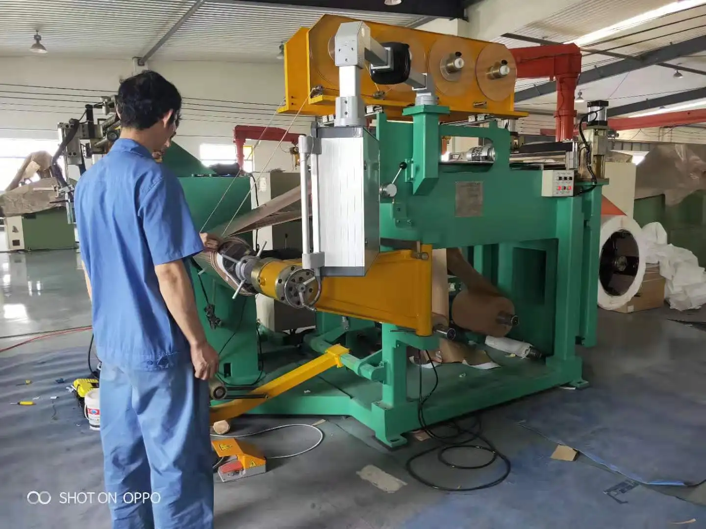 Automatic China Manufacturer transformer Coil width 1600 Mono-layer low voltage Cu strip foil winding machine