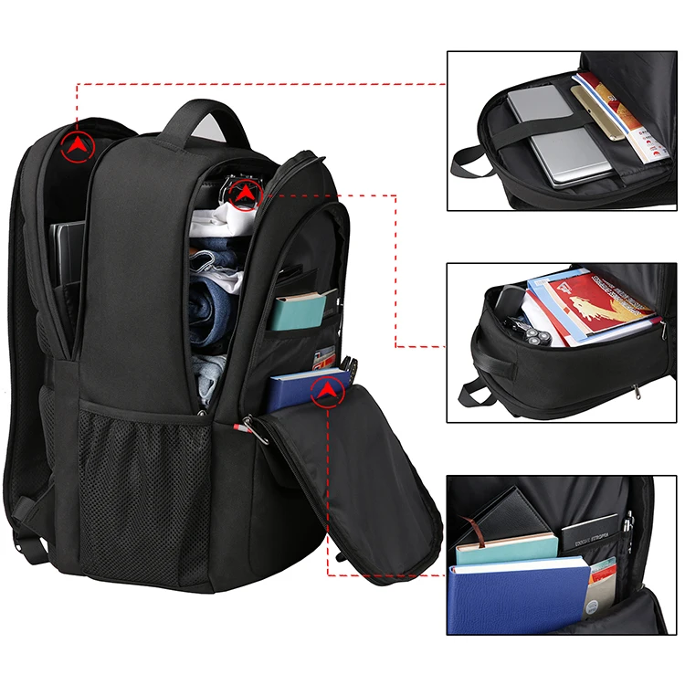 2818 High quality Customized bag portable waterproof Oxford anti theft Business travel school bags laptop backpacks 17 inch