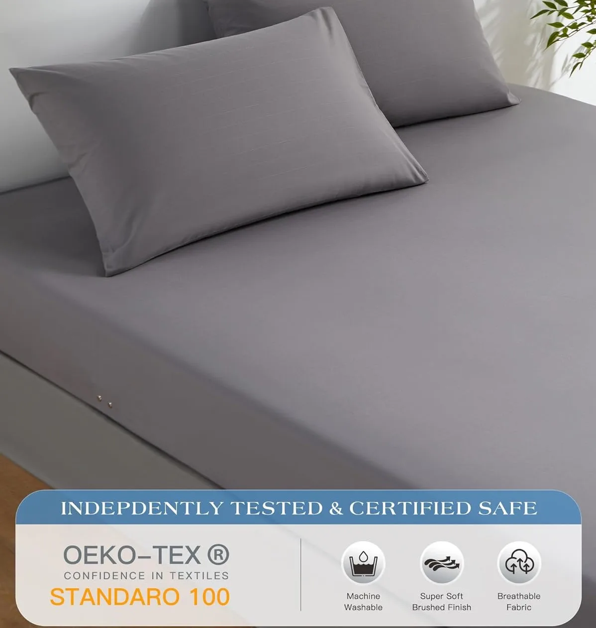 Organic Cotton Fitted Grounding Sheets With Conductive Silver Grounding Cord King Queen Size For Better Sleep Native Health