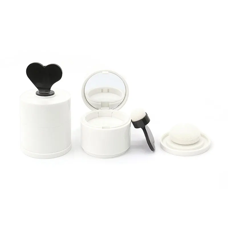 Factory cosmetic jar bottle hair with puff round plastic hair powder container ceramic matte cosmetic jar 4 gm cosmetic jar