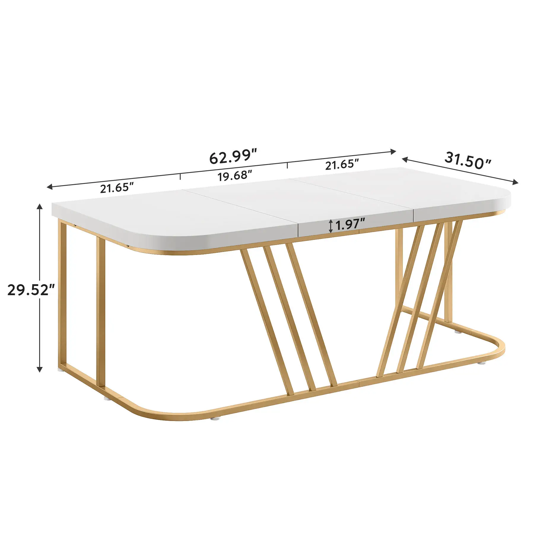 Simplicity furniture Modern luxury office desks conference table  high-end white golden ceo executive office desk for sale