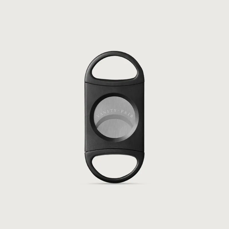 Wholesale High Quality Black Plastic Cigar Cutter Custom Logo Double Blade ABS Cigar Cutter for Cigar Accessories Luxury