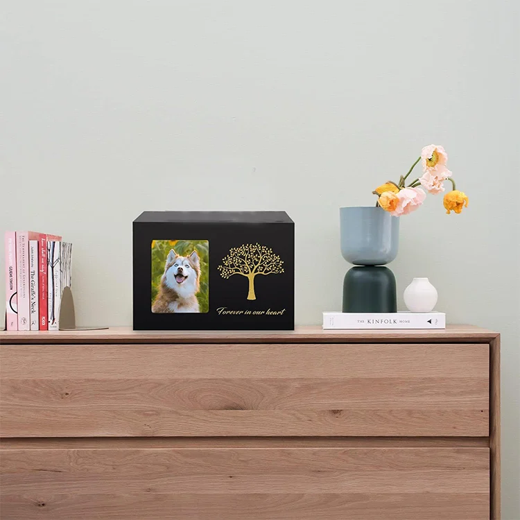 Youki  Pet funeral burial memorial picture frame pet urn wooden for dogs cats ashes