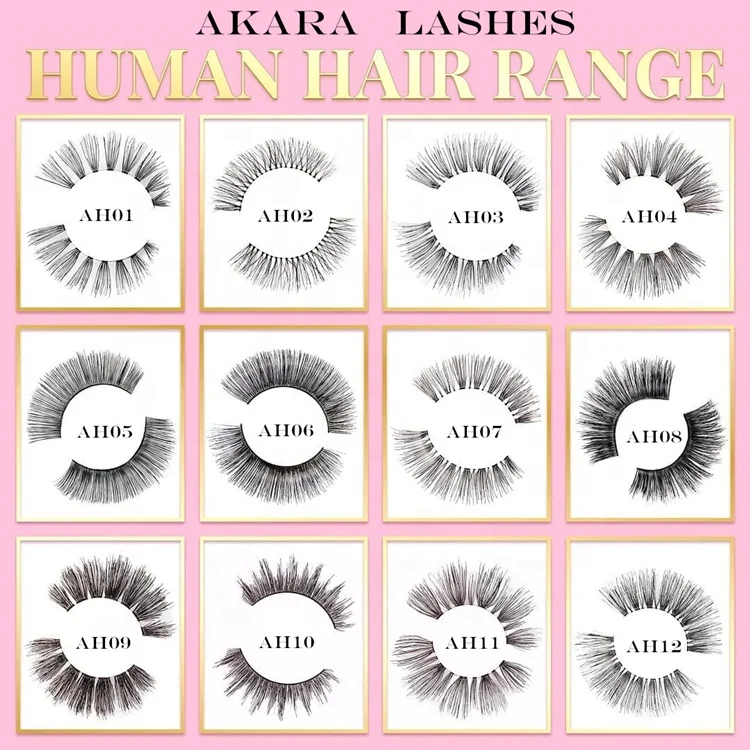 
aliexpress china on line buy website 100% human hair strip eyelashes remy hair false eyelashes 