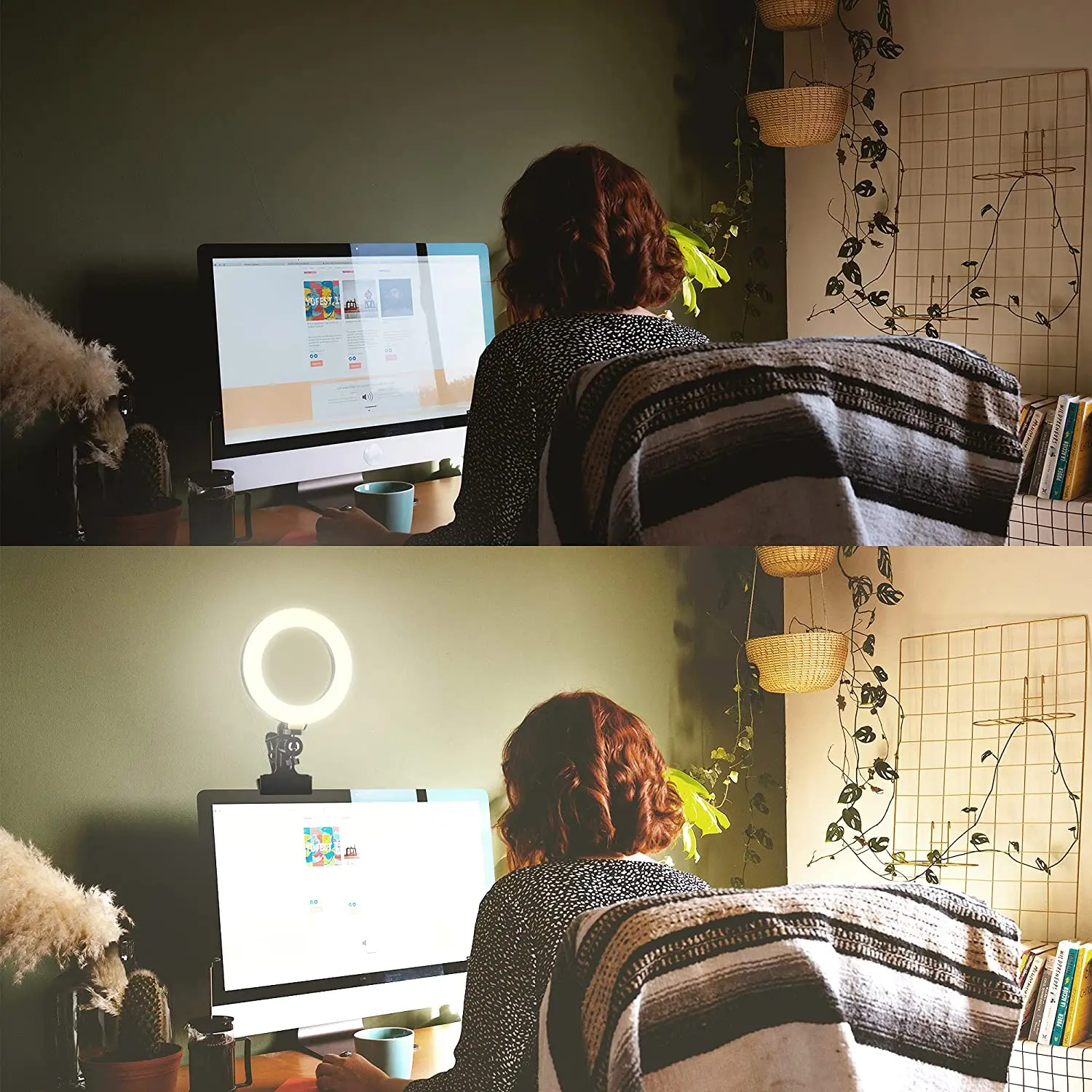 6 inch Usb Photo Selfie Fill Video computer Conference Lighting Kit Led Ring Light with clip