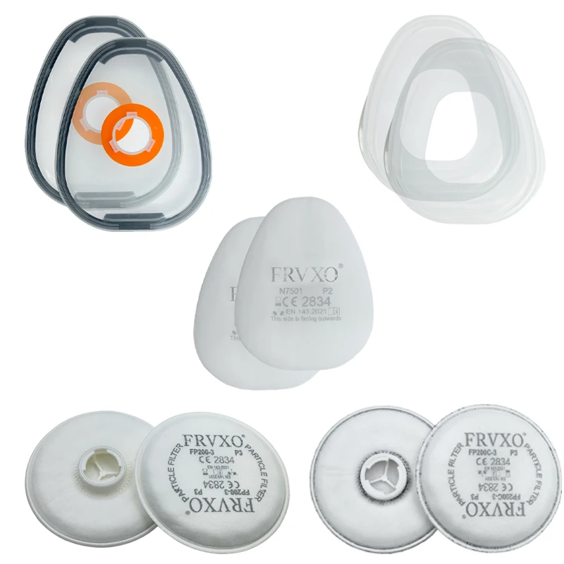 Factory  Full Face Gas Mask Respirators Cartridge P3 R Particulate Double Filter With Carbon