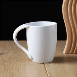 Fancy handle design wholesale porcelain tea cup ceramic wholesale coffee mug for restaurant