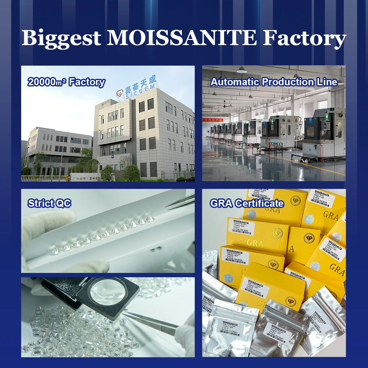 SICGEM Factory Price Melee Loose Moissanite 2.2mm DEF VVS1 Clarity 1Carat/Package Small Moissanite Diamond Gemstone