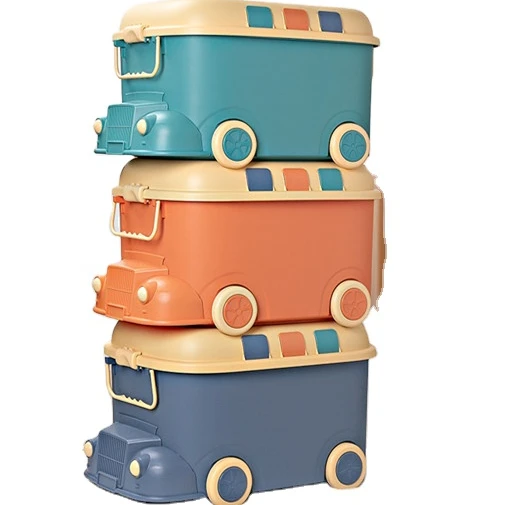 Children Toys Storage Box Household Organizer Fun Small Train Design Baby Clothes Snacks Storage Box
