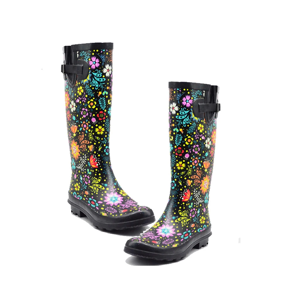 EVA Round Toe All Seasons Anti-slip Versatile Plush Waterproof Women Adult Rubber Rain Boots