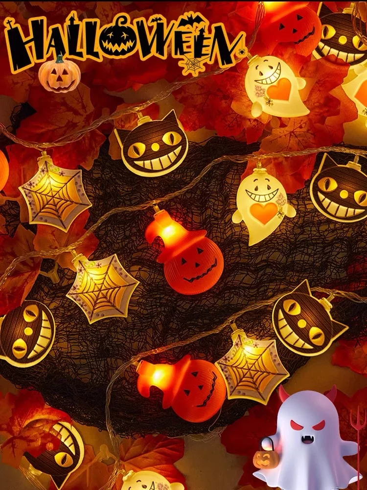 Duoyou halloween inside outside pumpkin ghost string lights decoration holiday different size lights decor