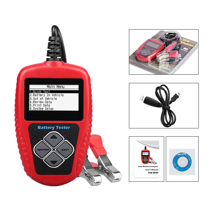High quality Portable Battery tester BA101 12V Battery analyzer Battery test soc soh internal resistance health status