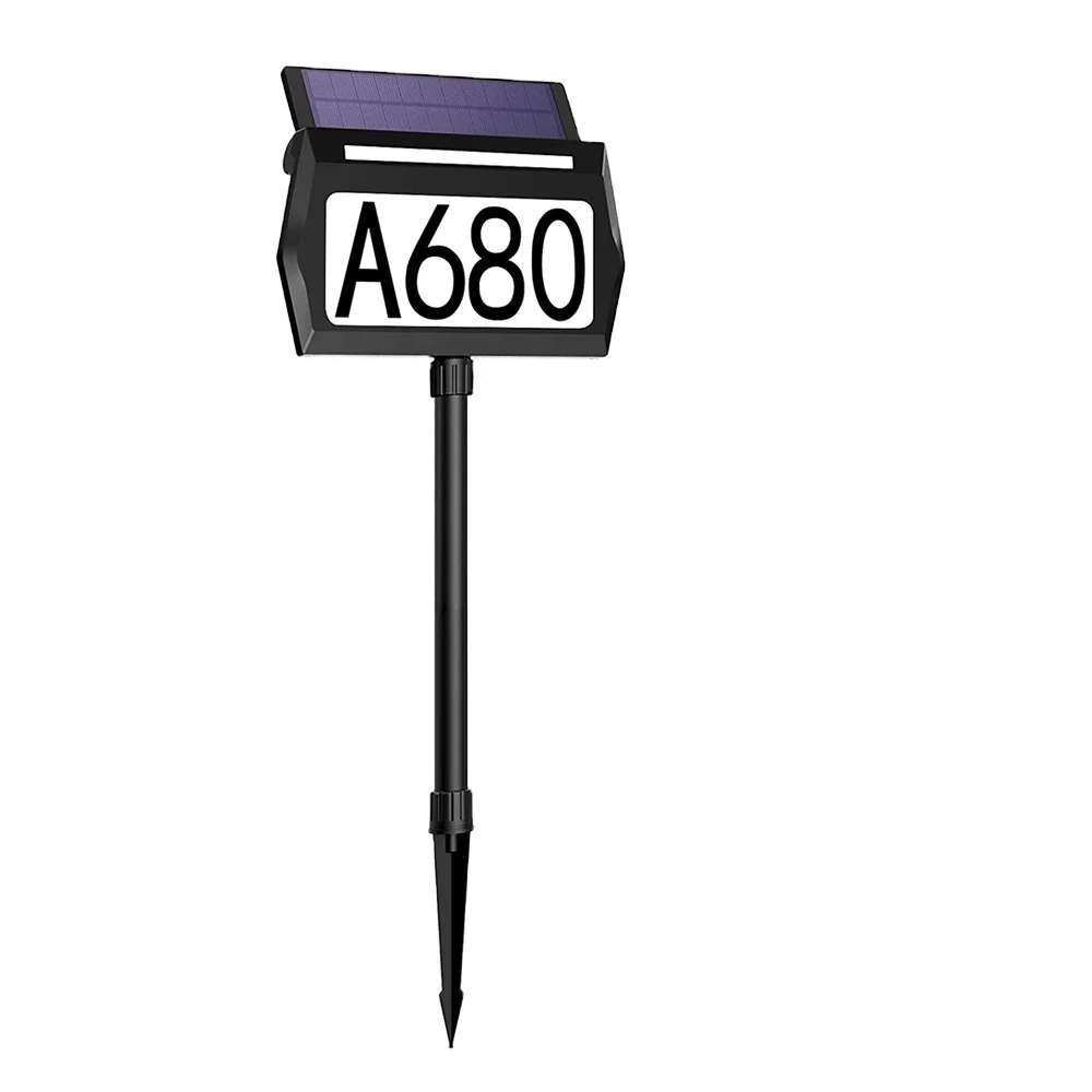 25 Cm Acrylic Solar Led Lighted Yard House Numbers Plastic Outdoor Sign House Board Door Number