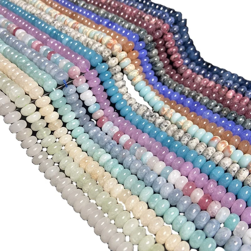 Natural Gemstone Rondelle Abacus Wheel Stone Spacer Beads for Jewelry Bracelets