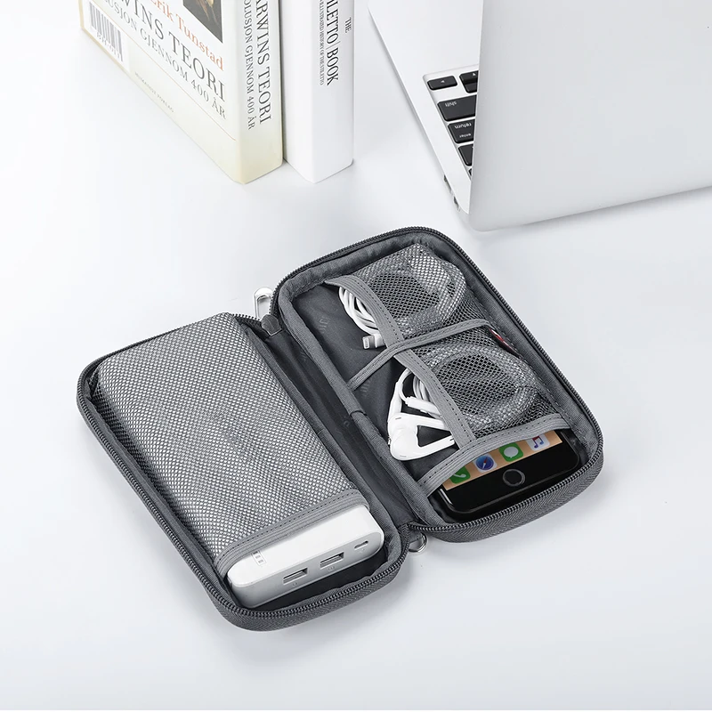 Digital multi function tote 20000mAH power bank waterproof nylon earphone digital storage bag