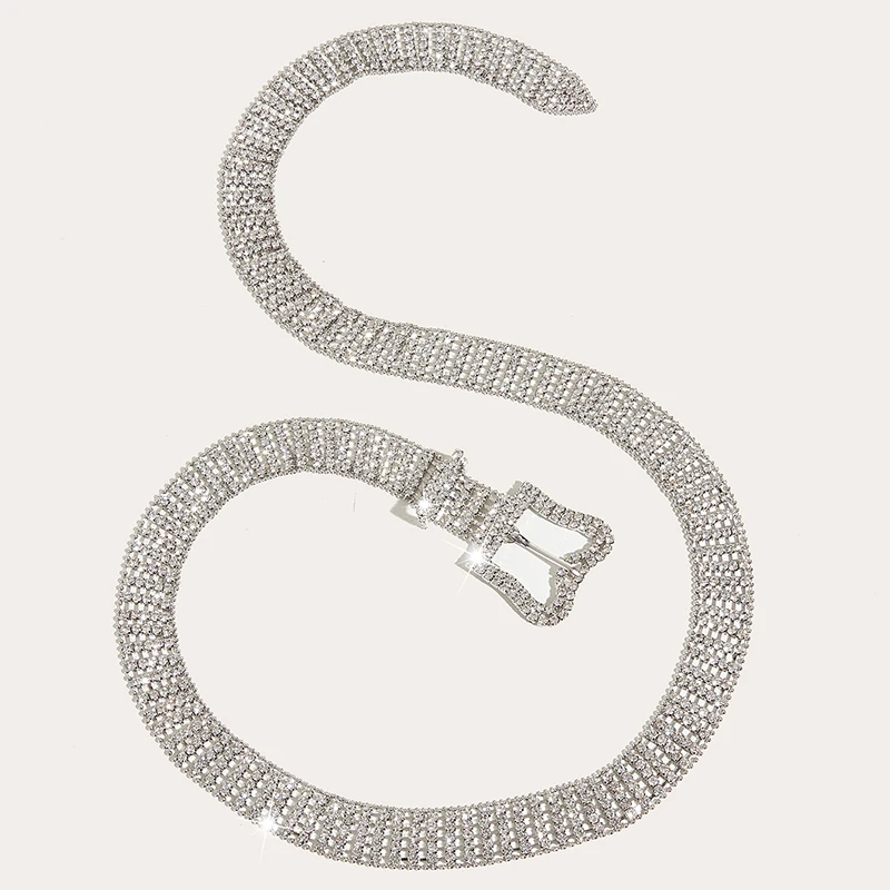 Оптовая продажа, западные новые модные изысканные женские металлические ремни со стразами и пряжкой-бабочкой