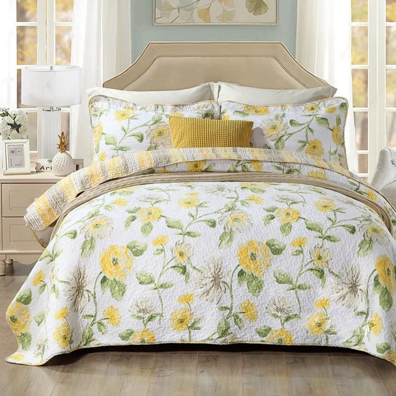 Good price quilted bedspread set King size bedspread