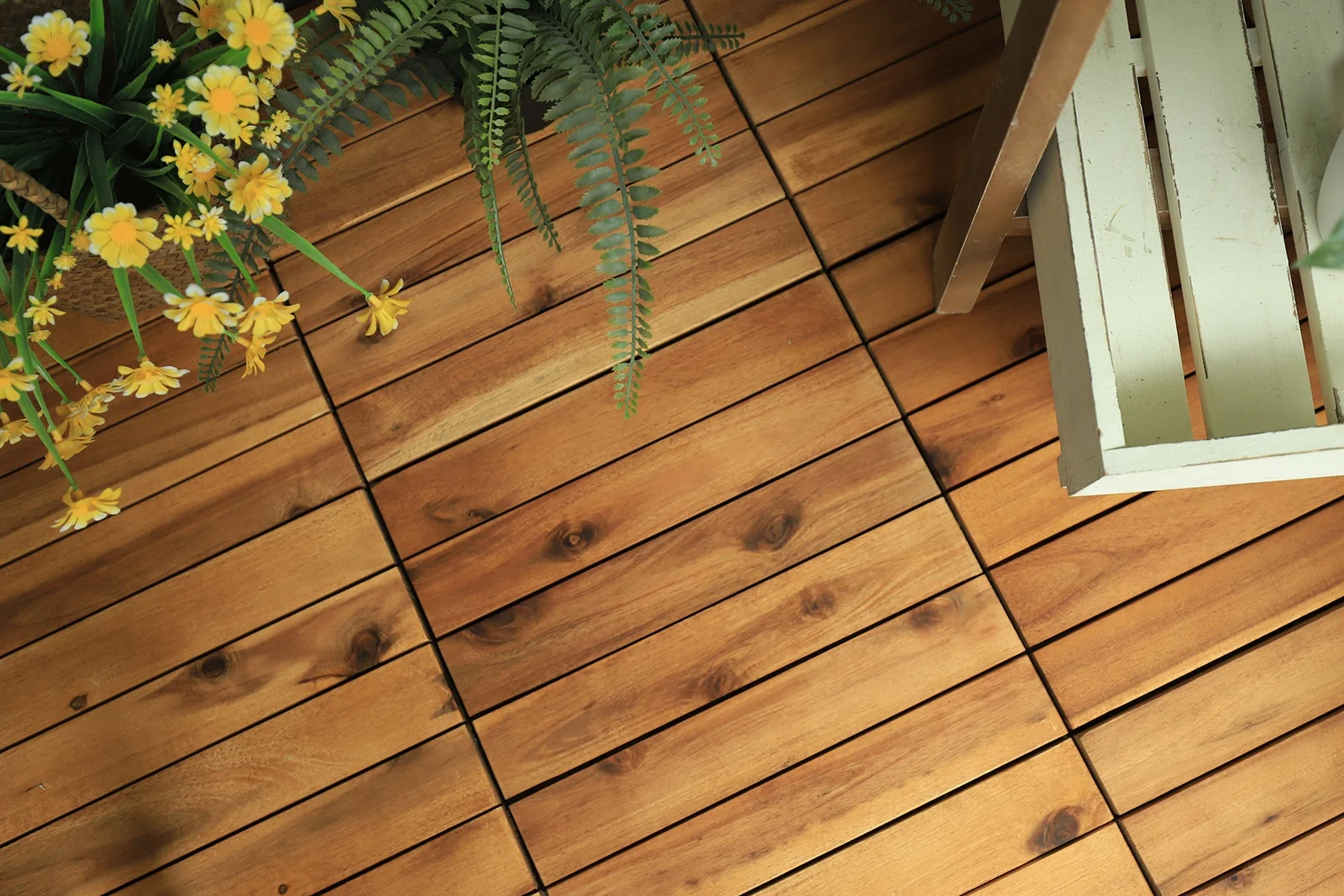 Bamboo outdoor decking tile with PE base-BB5P3030PH