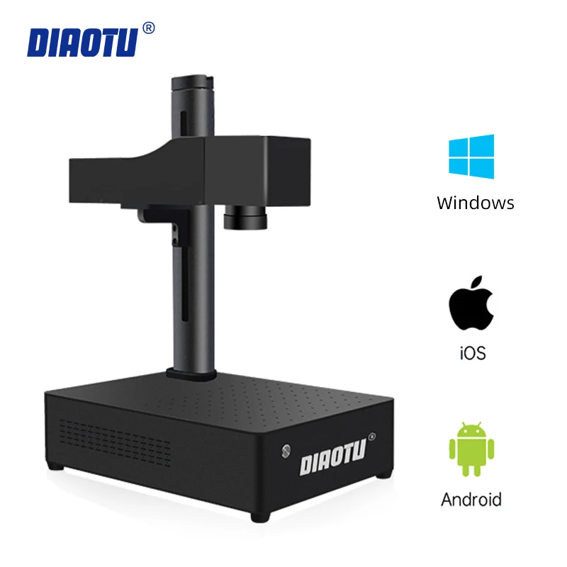 DIAOTU Wireless Control Laser Engraving Machine Ring Marking Laser Machine 20W Jewelry Laser Engraving Machine with Rotary
