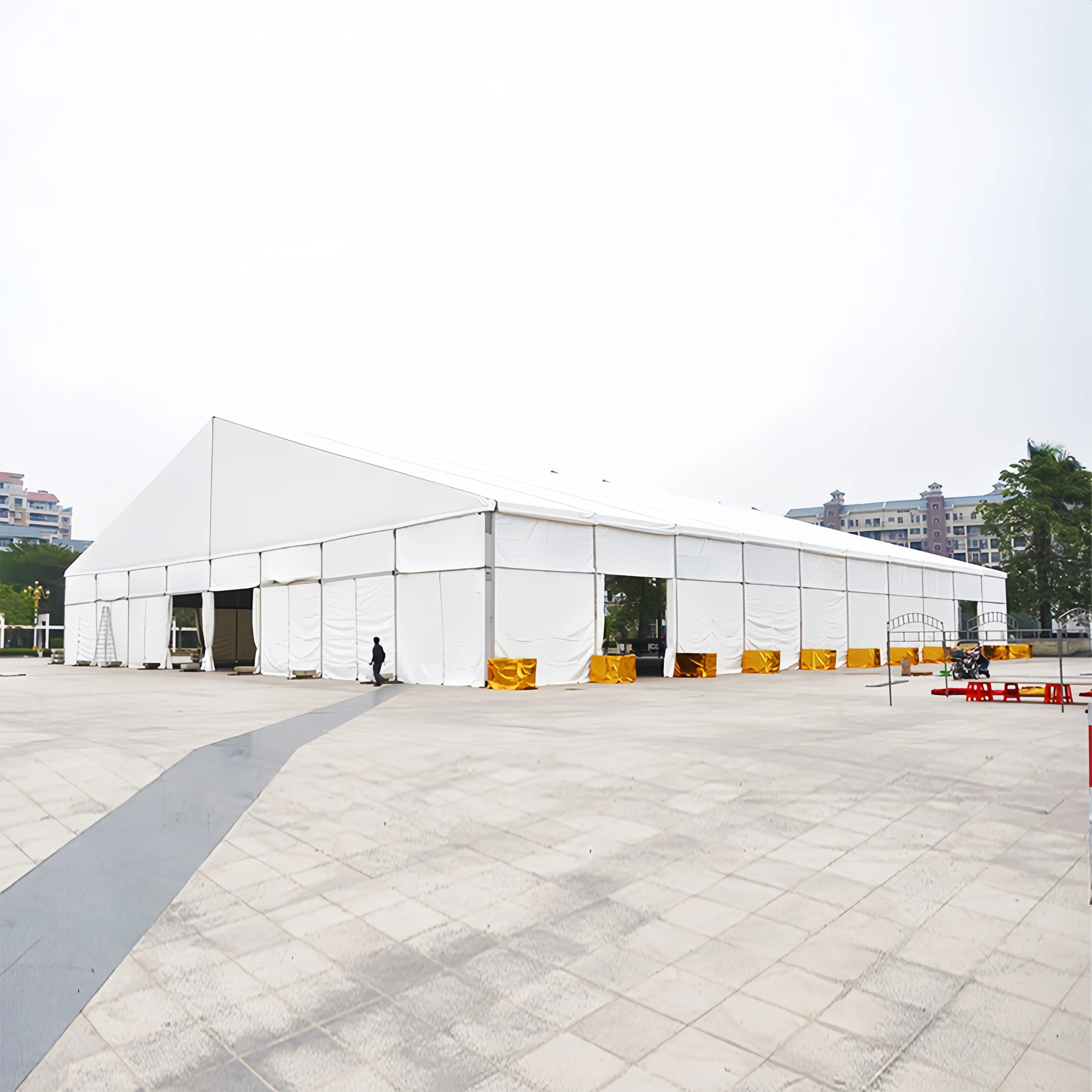 Outdoor Large A Shaped Structure Waterproof Storage White Pvc Aluminum Industrial Warehouse Tent