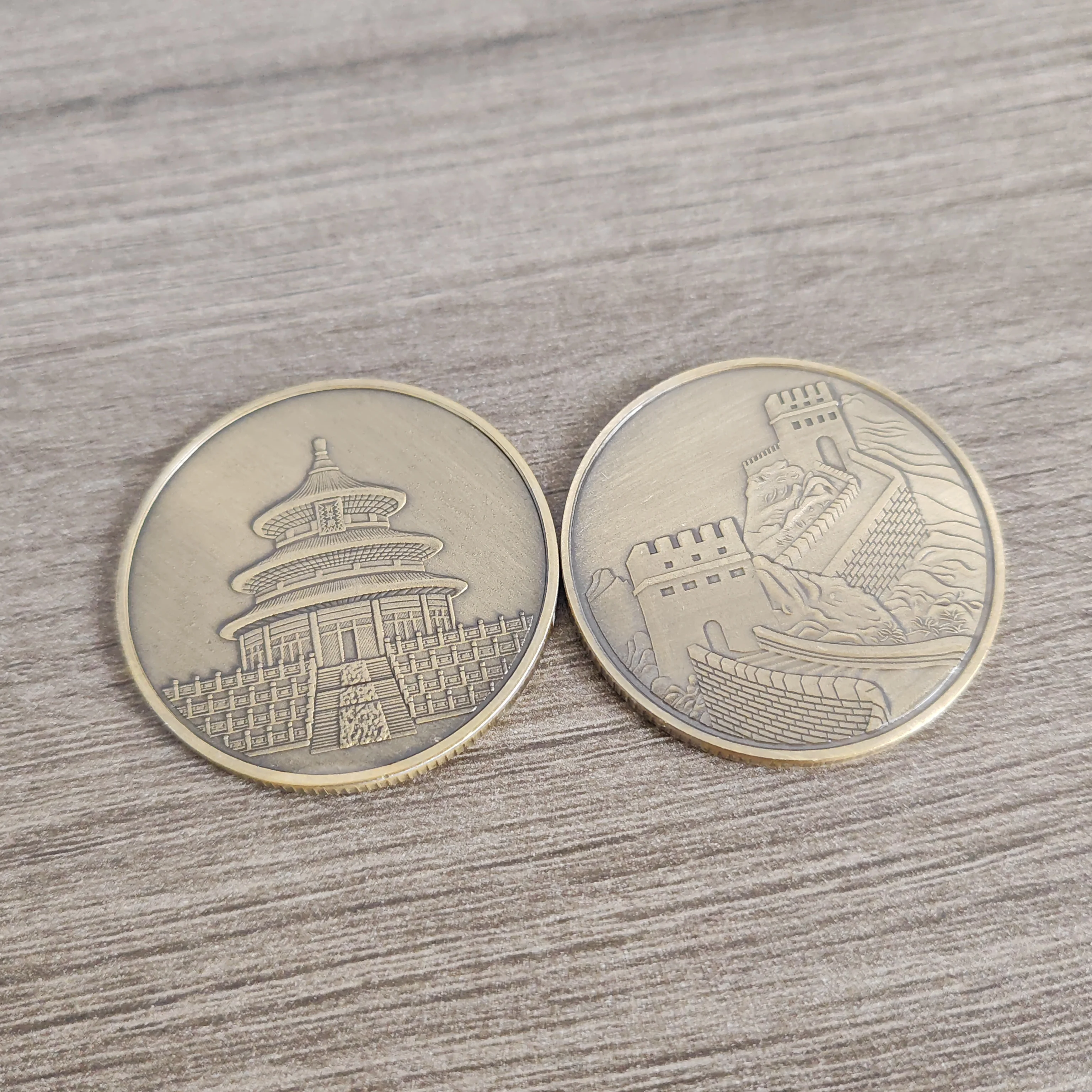 Chinese Great Wall Tourism Commemorative Coin, Blue Bronze, Beijing Temple of Heaven Commemorative Medal