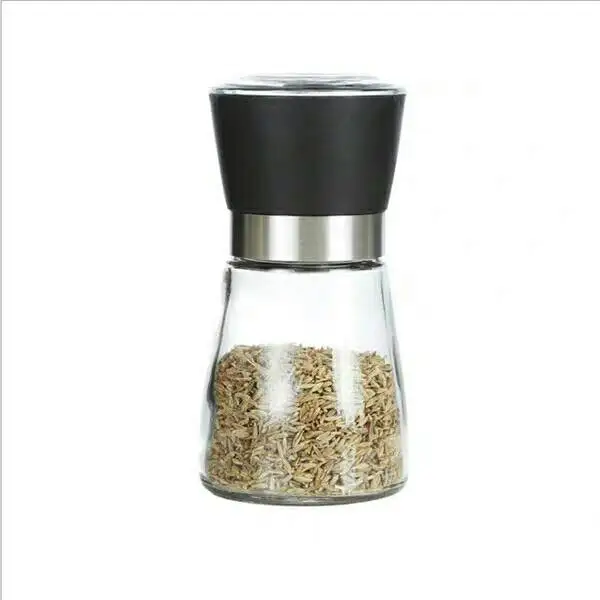 Manual Salt and Pepper Shakers Grinders seasoning Glass Bottle, Adjustable Coarseness, gravity salt and pepper grinder