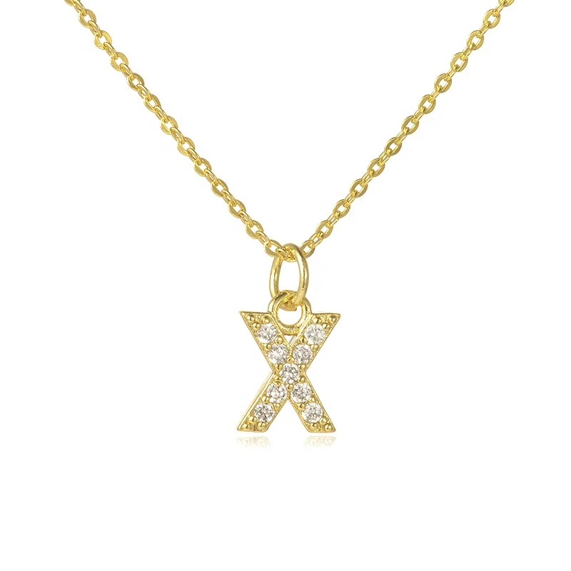 Gold & Platinum Plated CZ Micro Pave Findings Letter A Pendant Charm Alphabet Letter Charms For Necklace Bracelet Jewelry Making