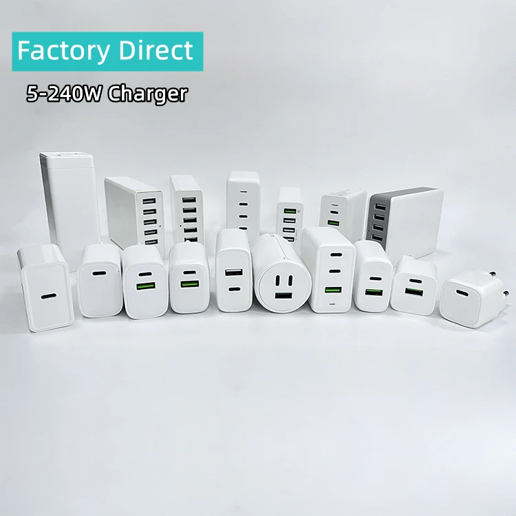 Factory Direct 5W 20W 25W 30W 45W 50W 65W 100W 150W GaN PD Wall Usb Fast Mobile Phone Charger For Iphone Laptop desktop Macbook
