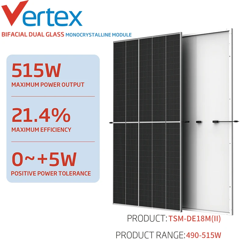 Trina TSM-DE18M(II) 485W 490W 495W 500W 505W 510W 515W with Multi-busbar technology PV solar system panels