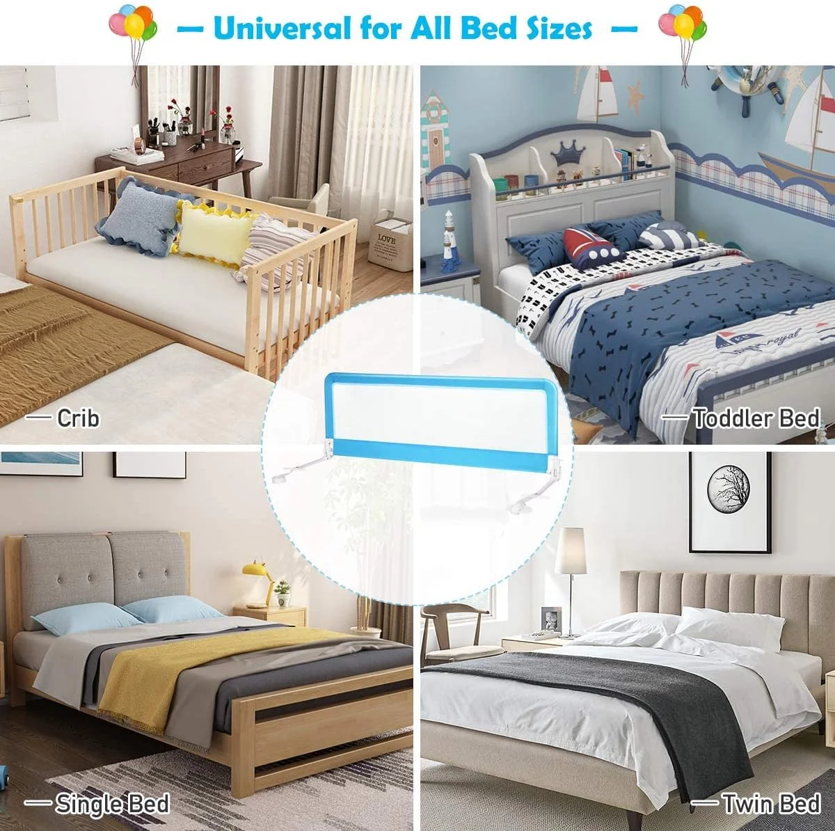 Wholesale Baby Bed Rail Guard Safety Baby Bed Barrier Adjustable Friendly Crib Guards Fence