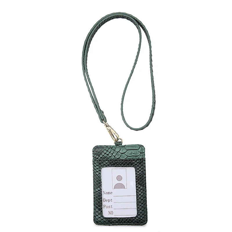 New fashion Crocodile Bus Badge Lanyard Card Pouch Wallet PU Leather ID Card Holder With Neck Strap