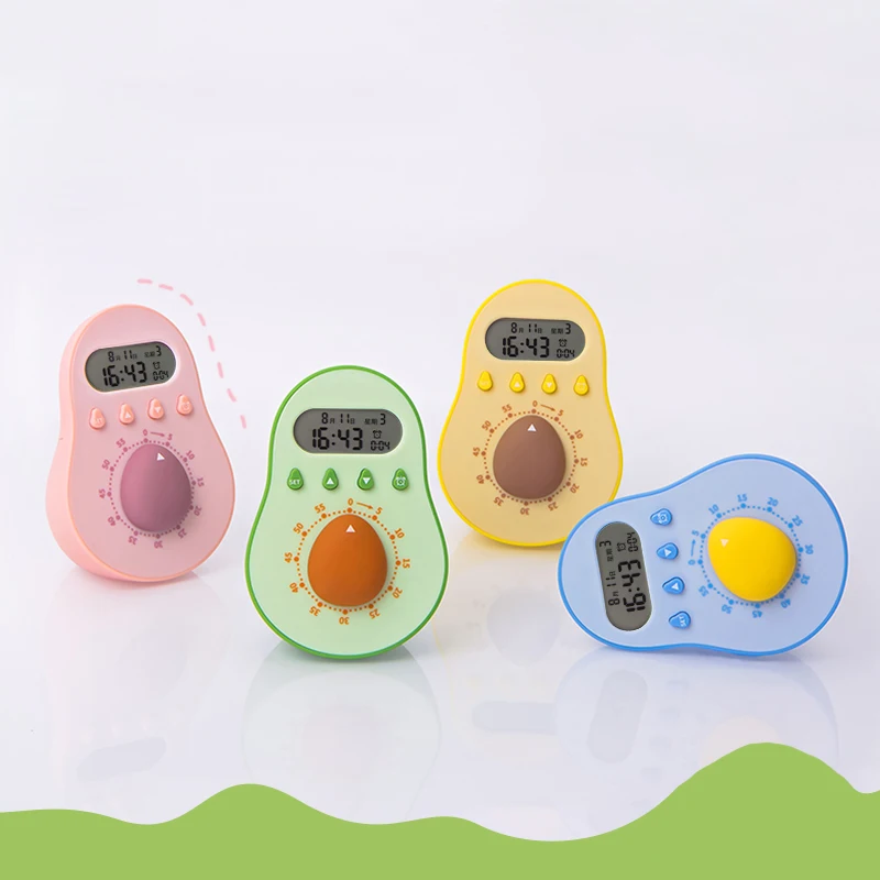 Digital Timer Cute Fruit Avocado Kitchen Timer Custom Logo Christmas Gift Products