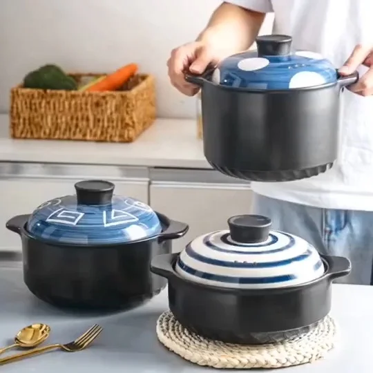  Изысканная Бытовая Керамическая суповая кастрюля жаропрочная с открытым