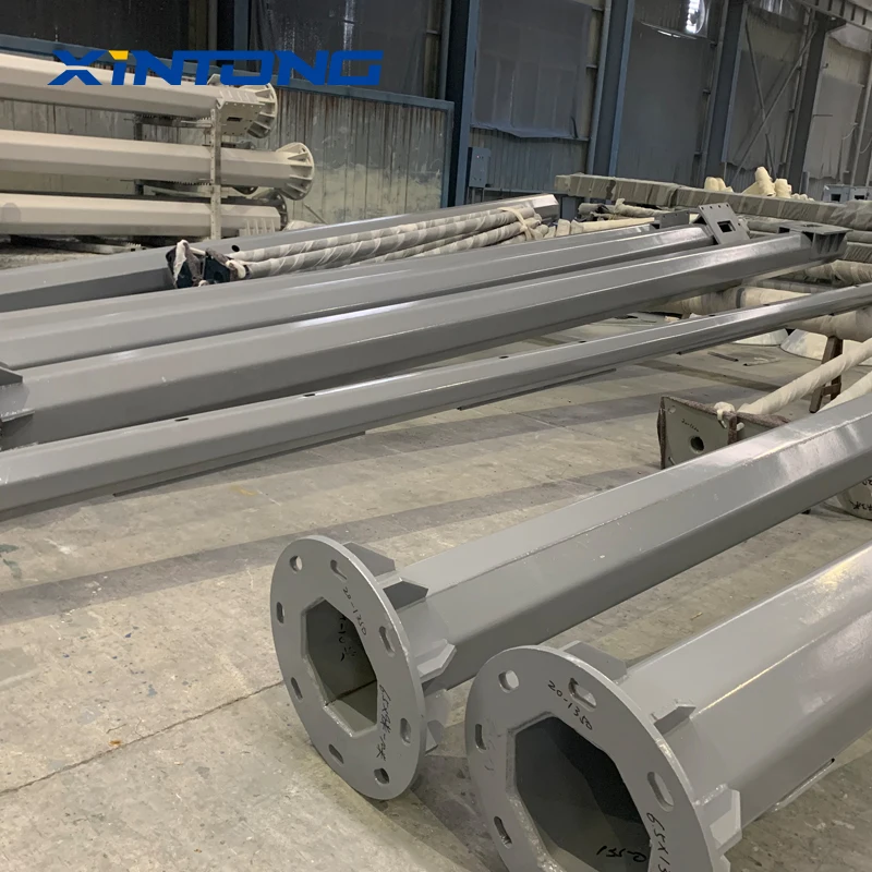 XINTONG Hot Dip Galvanized Lamp 10M 12M Octagonal Road Steel Street Light Single-arm Lamp Poles