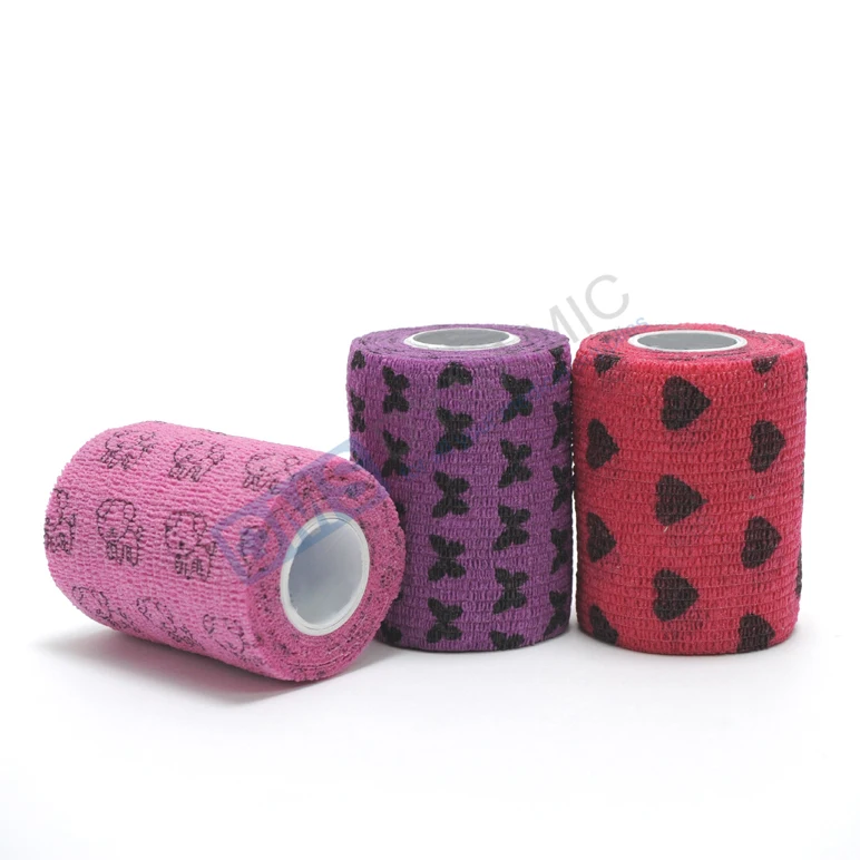 Colorful adhesive bandage wrap non woven fabric wide tape for first aid sports strong and easy to use breathable