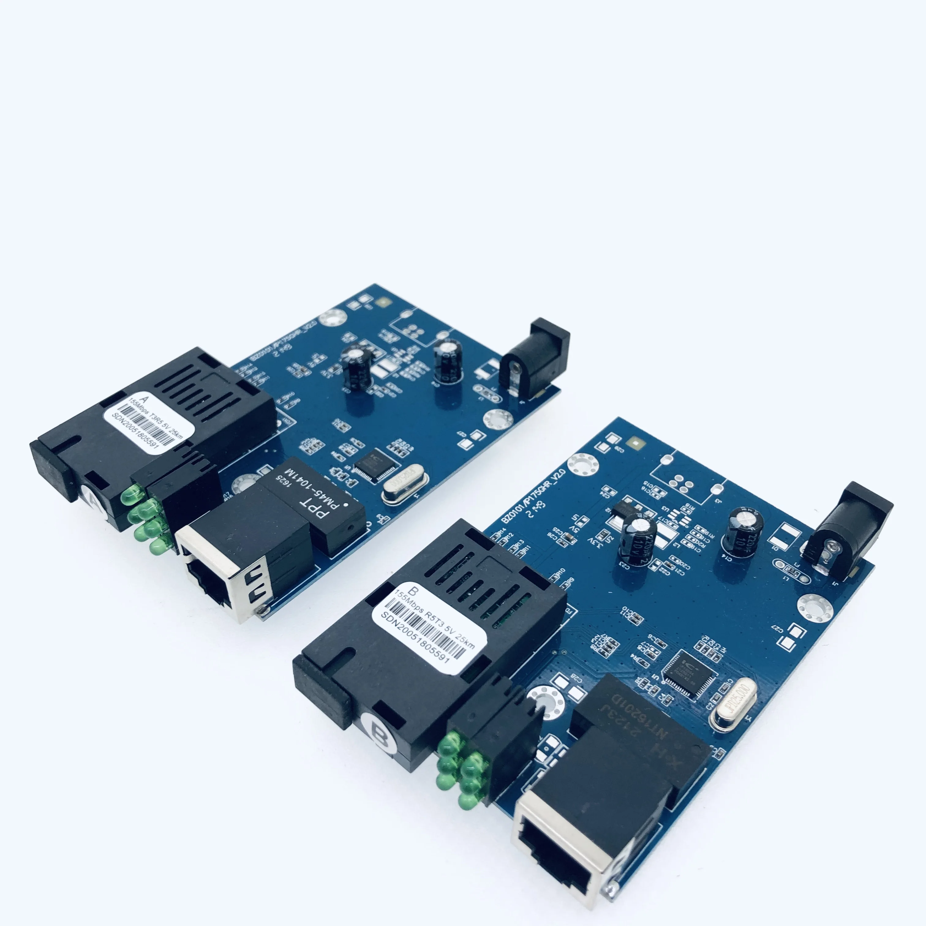RTXMC Fiber Media Converter Singlemode Single Fiber 10/100m 25km 1 Rj45 1 Sc Connector Optical Media Converter Pcba Board A Pair