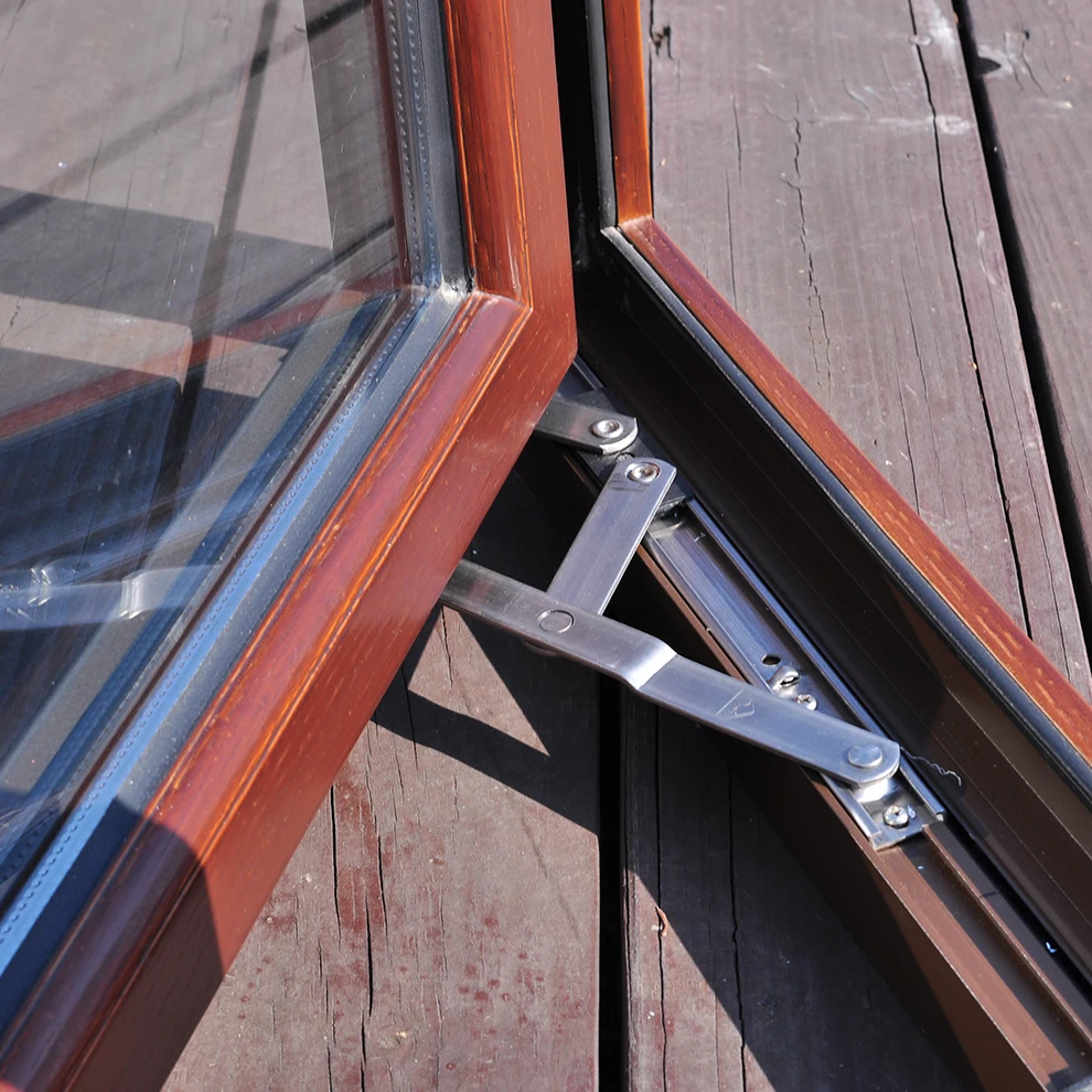 OEM hot sale soundproof glass windows thermal break aluminum clad wood timber casement out house windows