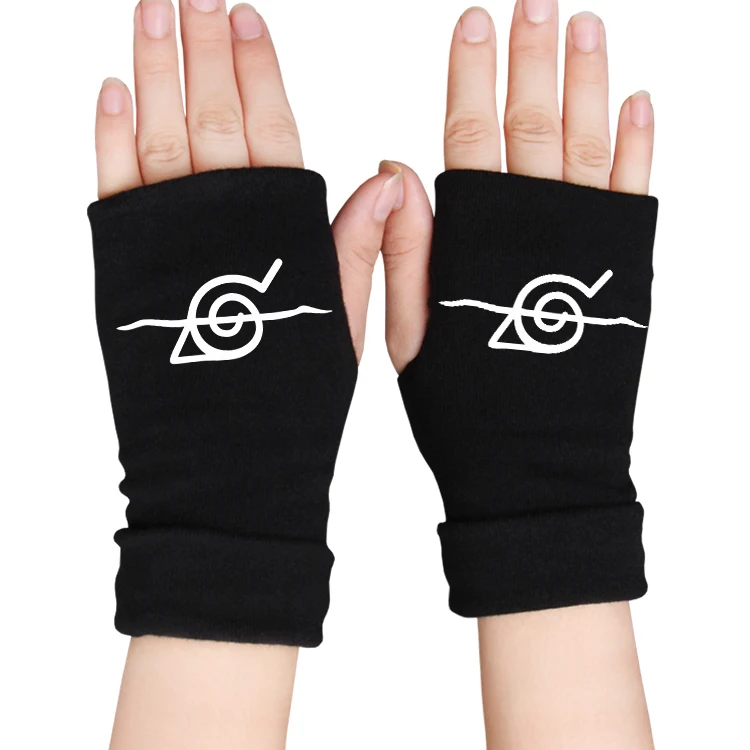 
Cotton Knitted Gloves Winter Warm Anime Tokyo Ghoul Attack on Titan Cartoon NARUTO Pattern Children Mitts 