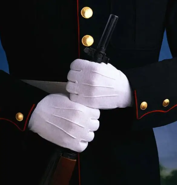 White Black Nylon Gloves Car Driver Touch Screen Features Honor Guard Ceremonial Anti-Impact Arthritis Therapy Cotton Gloves
