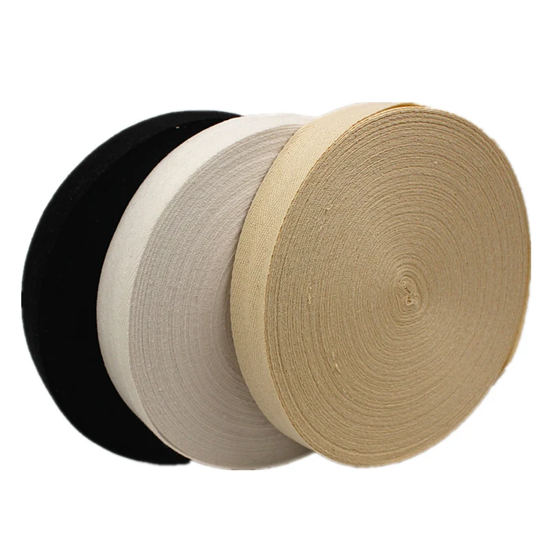 Free Samples Stock Custom Width Twill Ribbon Trimming Bias Binding Tape 100% Cotton Herringbone Webbing For Bag Clothes Shoes