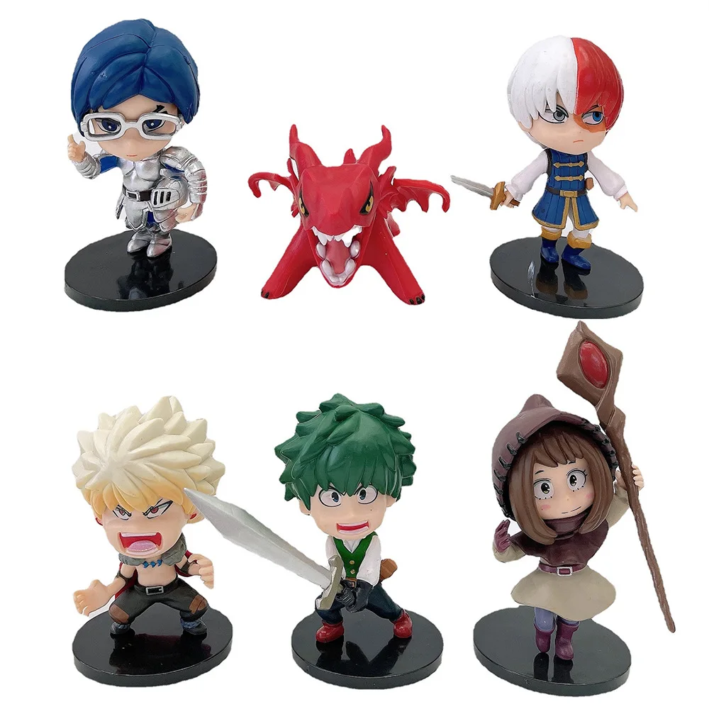 6 Pieces/set Character Bakugou Katsuki Model My Hero Academia Anime Action Figure Set
