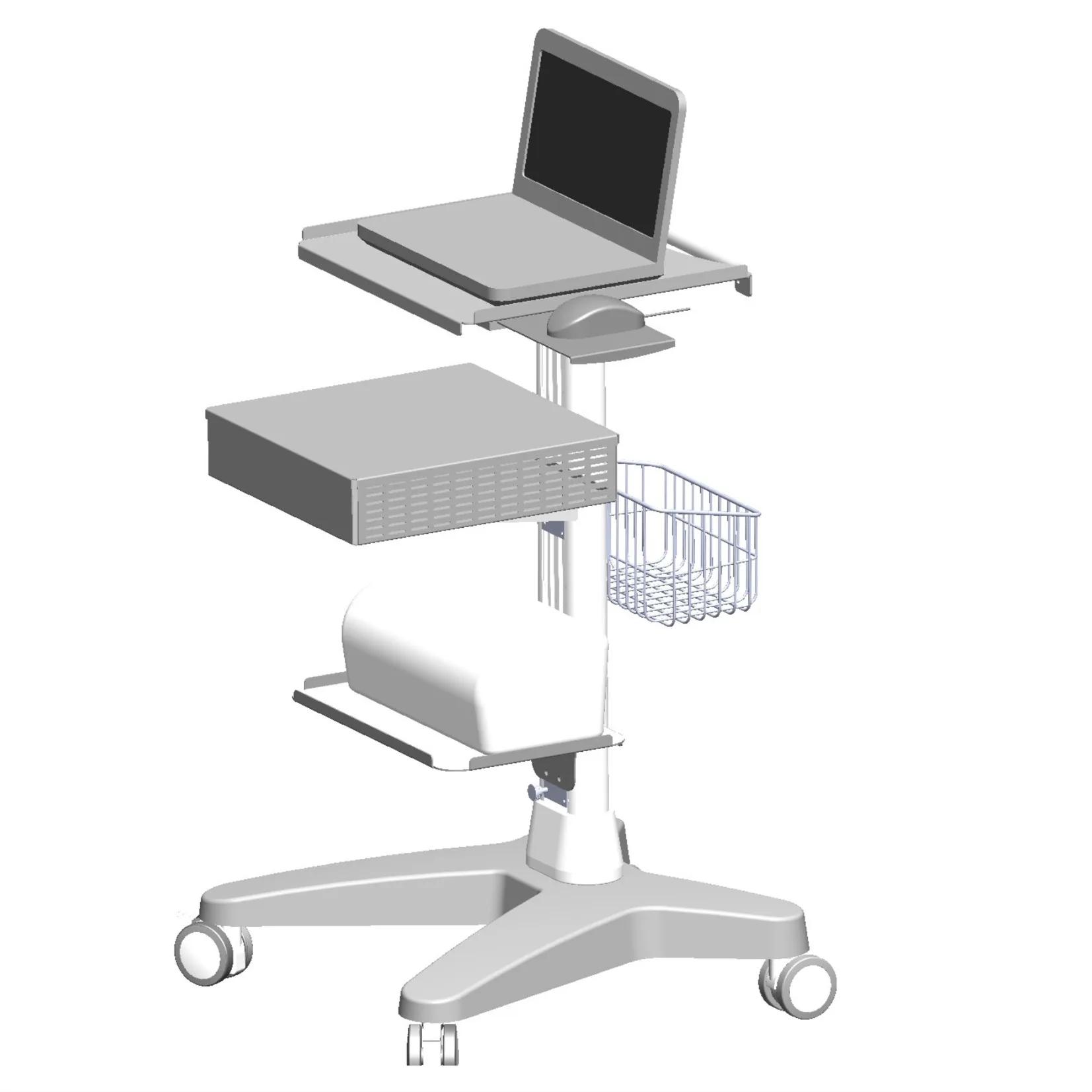customized adjustable height computer emergency roll stand mobile pc cart Mobile Workstation Computer with ISO 13485
